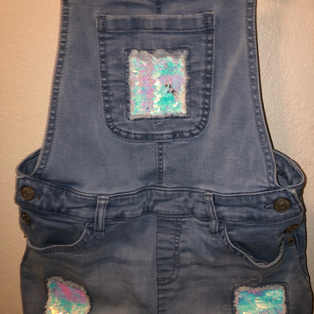 Girls denim short overalls by Justice - Picture 5 of 5